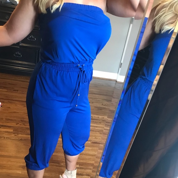 Royal blue jumpsuit by guess - Picture 2 of 5